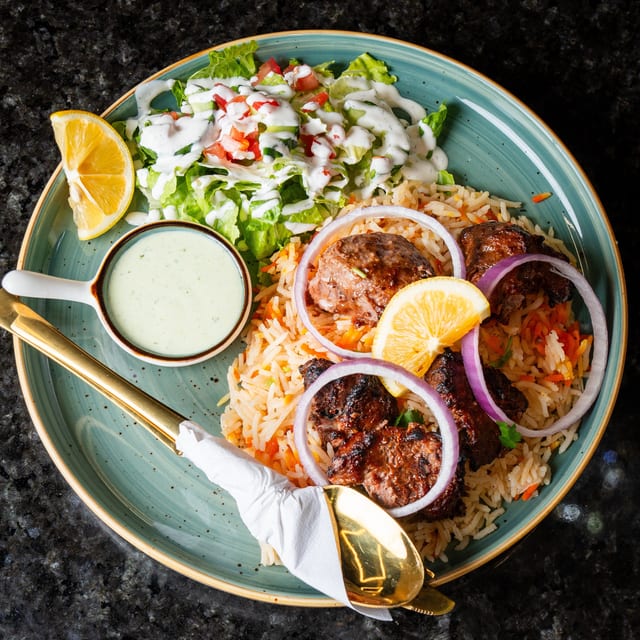 Lamb Kabob Entree.