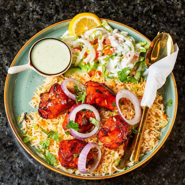 Chicken Tikka Kabob Entree.
